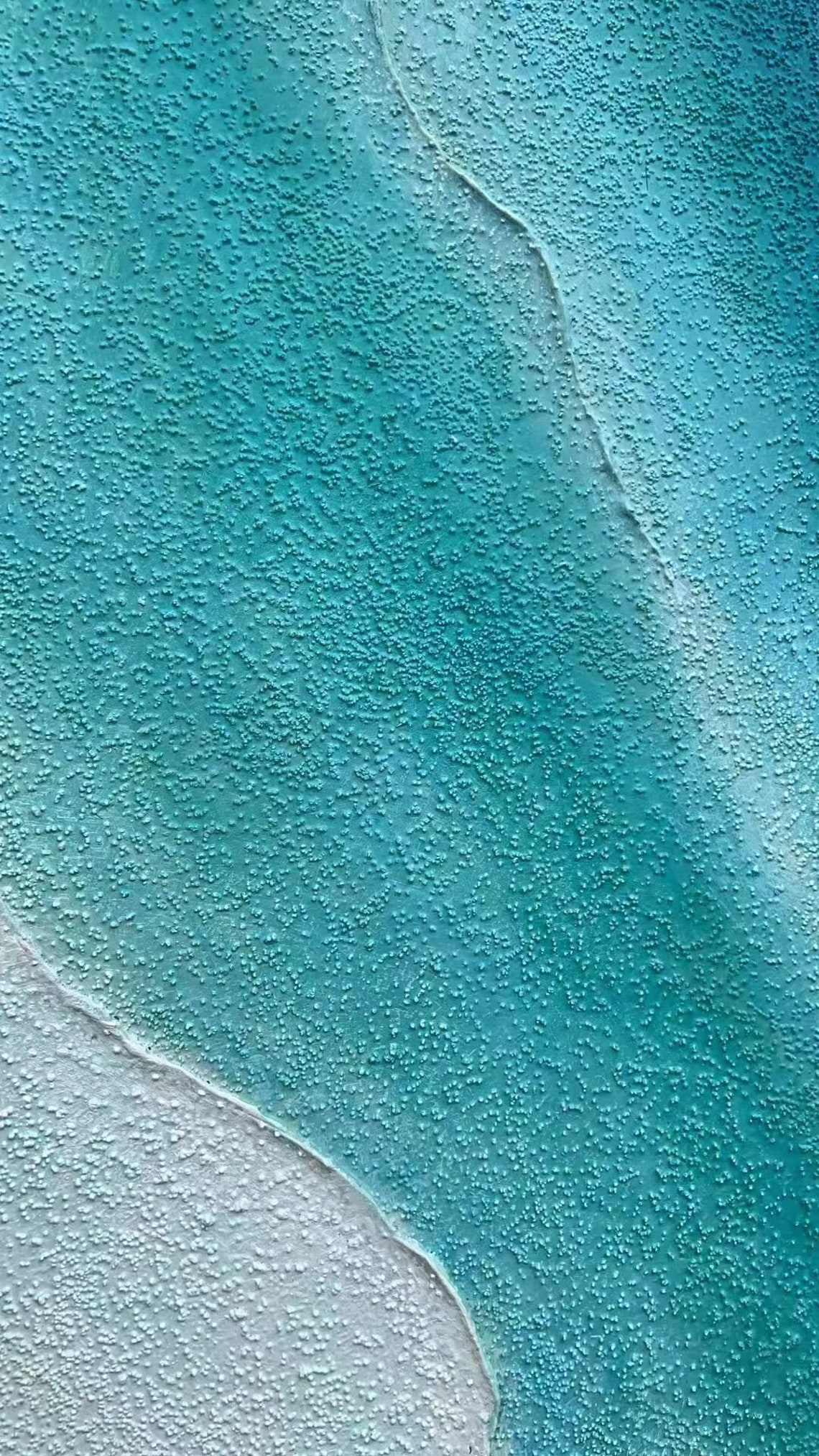 Aerial Turquoise Ocean Foam Waves Textured Minimal Beach Poster - Image 2