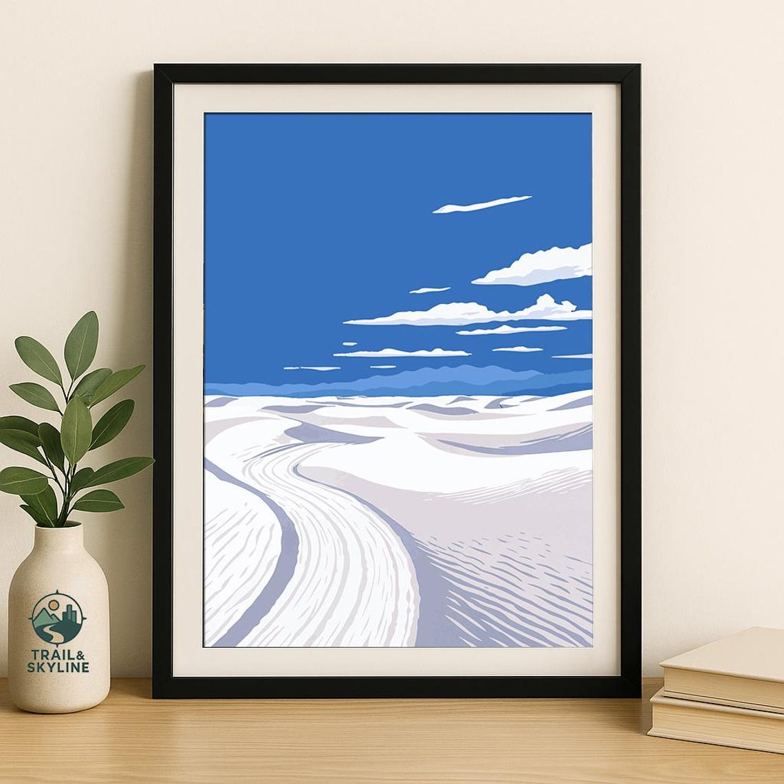 White Sands National Park Poster Minimalist New Mexico Desert Art