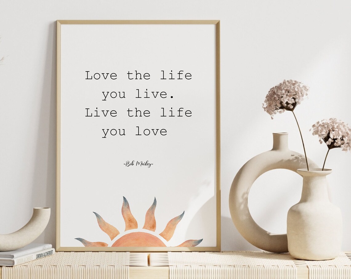 Bob Marley Quote Poster, Inspirational Words Art