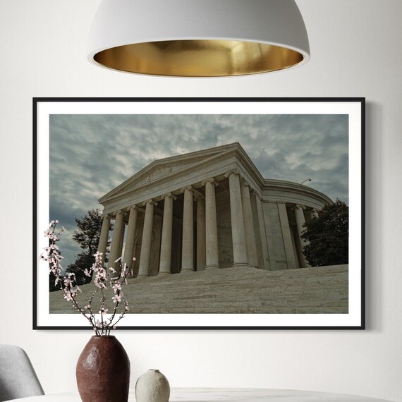 Thomas Jefferson Memorial Columns Cloudy Sky Landmark Photo Poster
