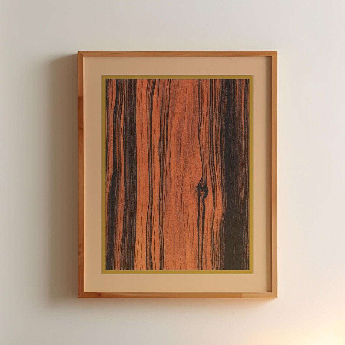 Dark Rosewood Wood Grain Rustic Boho Antique Wall Decor Print