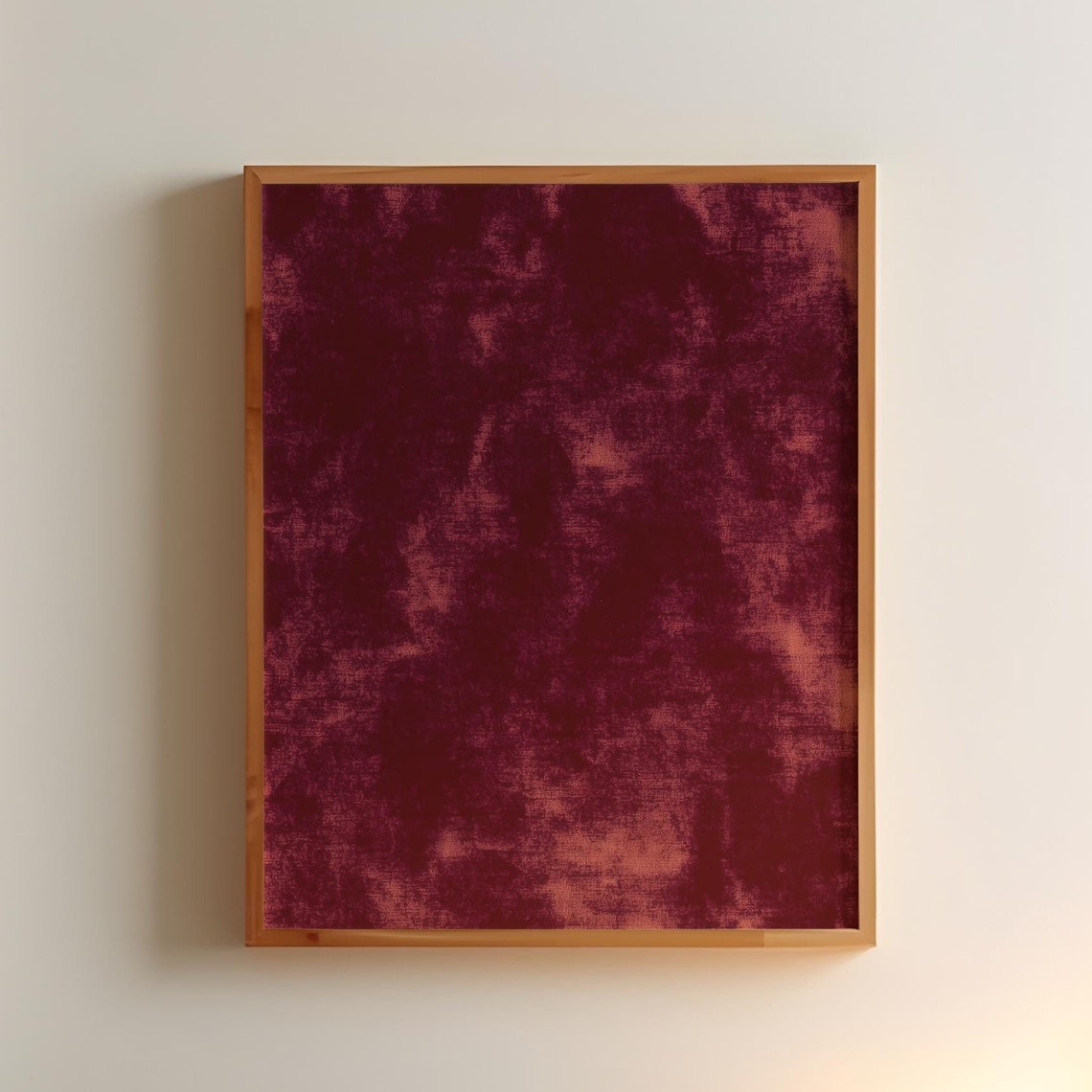 Deep Red Velvet Textured Abstract Moody Retro Style Wall Art