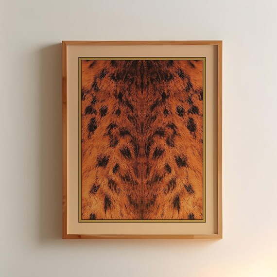 Leopard Fur Animal Pelt Pattern Rustic Boho Style Decor Art Print