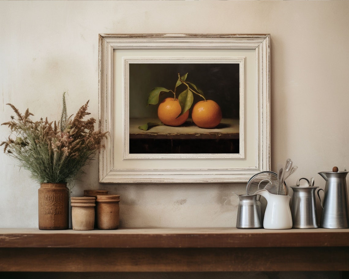 Clementine Still Life, Vintage French Country Art Print - Image 2