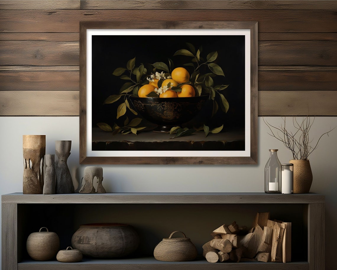 Oranges Vintage Citrus Still Life, Rustic Kitchen Art Print - Image 4