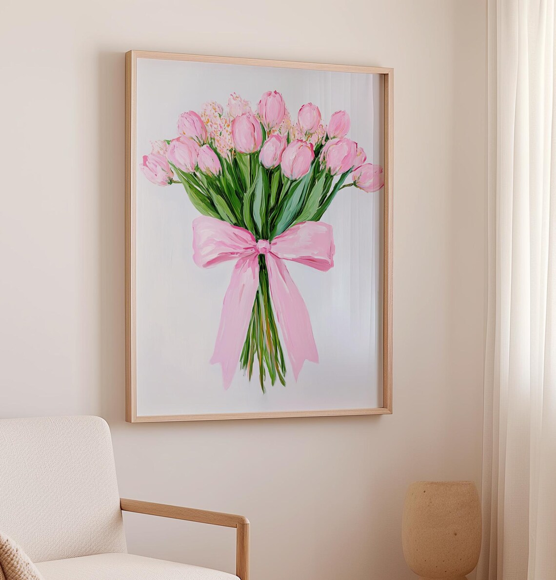 Tulip Flower Bouquet Art Print, Coquette Boho - Image 2