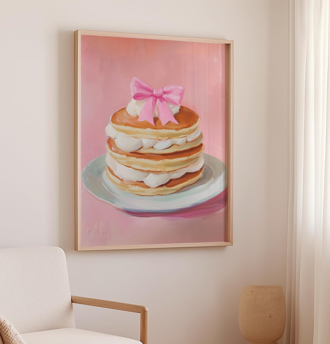 Pancakes Coquette Kitchen Decor Wall Art Print - Image 3
