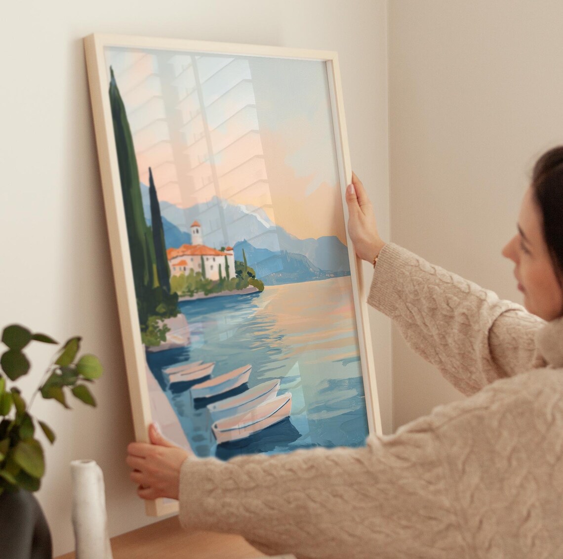 Lake Como Landscape Art Print, Italian Travel Decor - Image 3