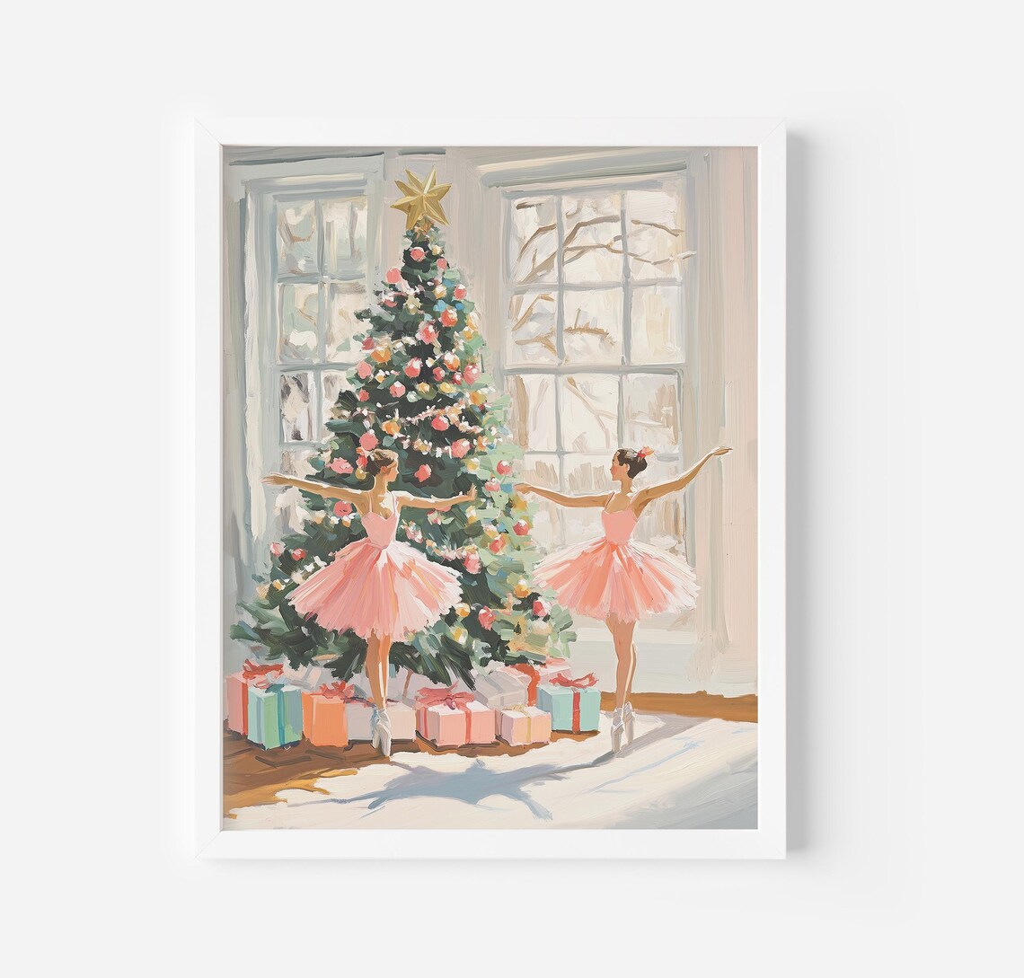 Ballet Christmas Print, Holiday Season Wall Art