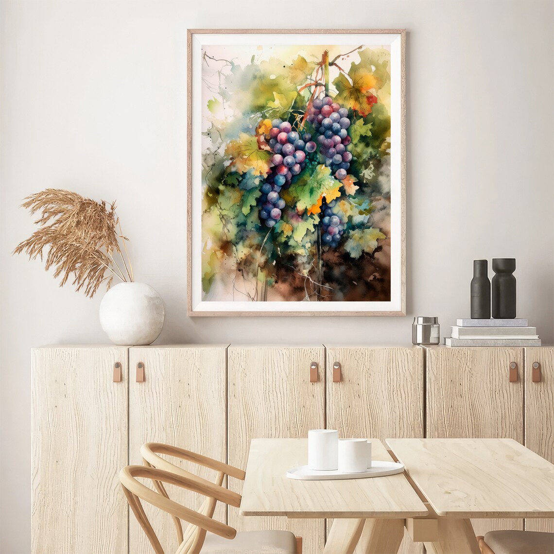 Grapes Watercolor Art Print, Napa Valley Vineyard - Image 5