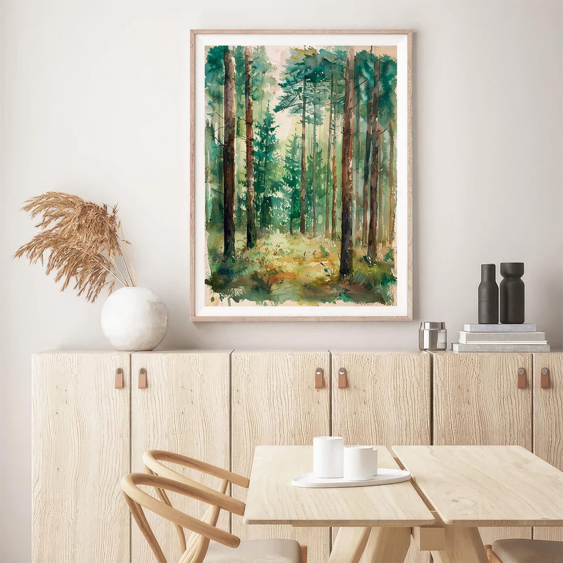 Colorado Pine Forest Morning Sunlight Watercolor Woodland Poster - Image 5