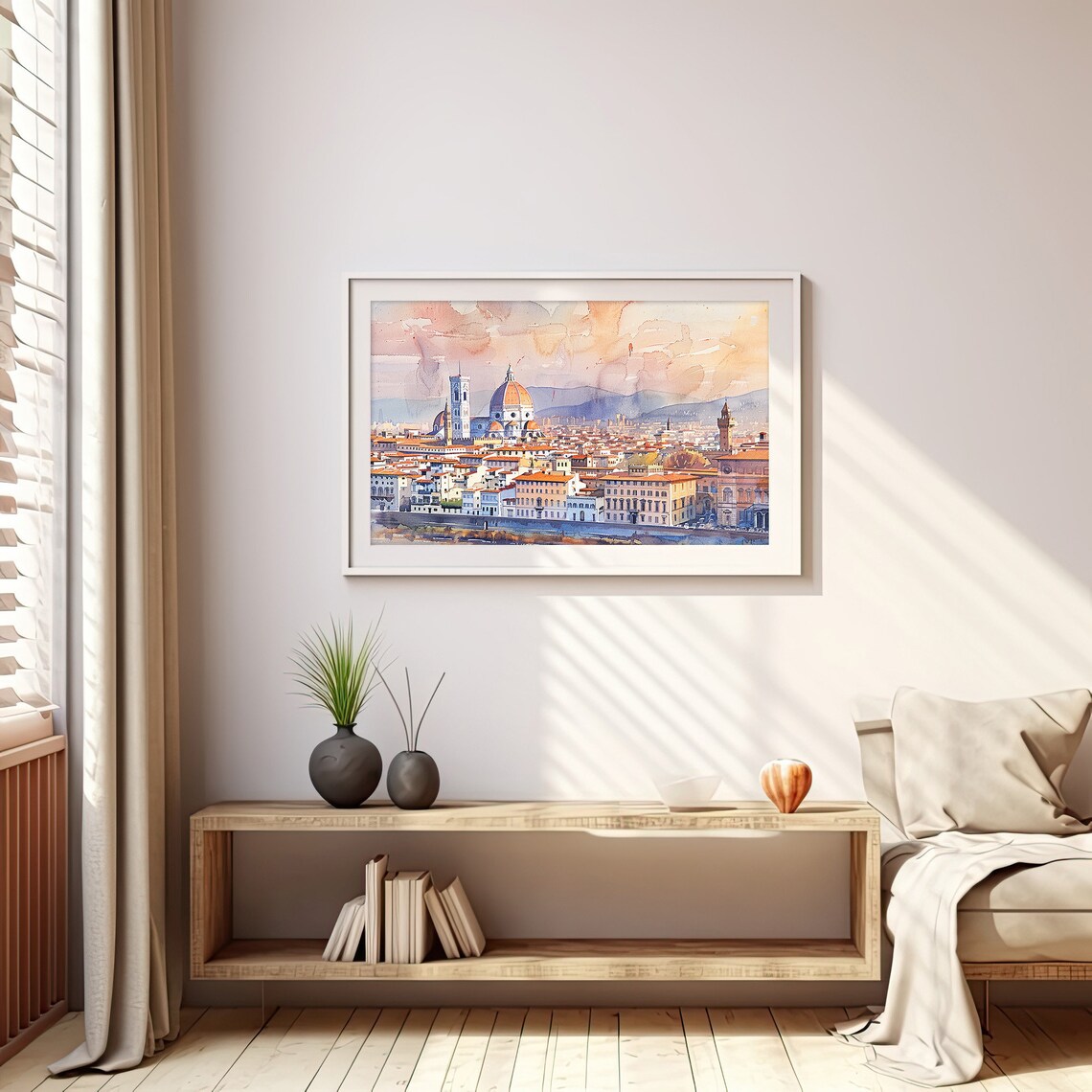 Florence Watercolor Painting Italian Cityscape Art Print - Image 5