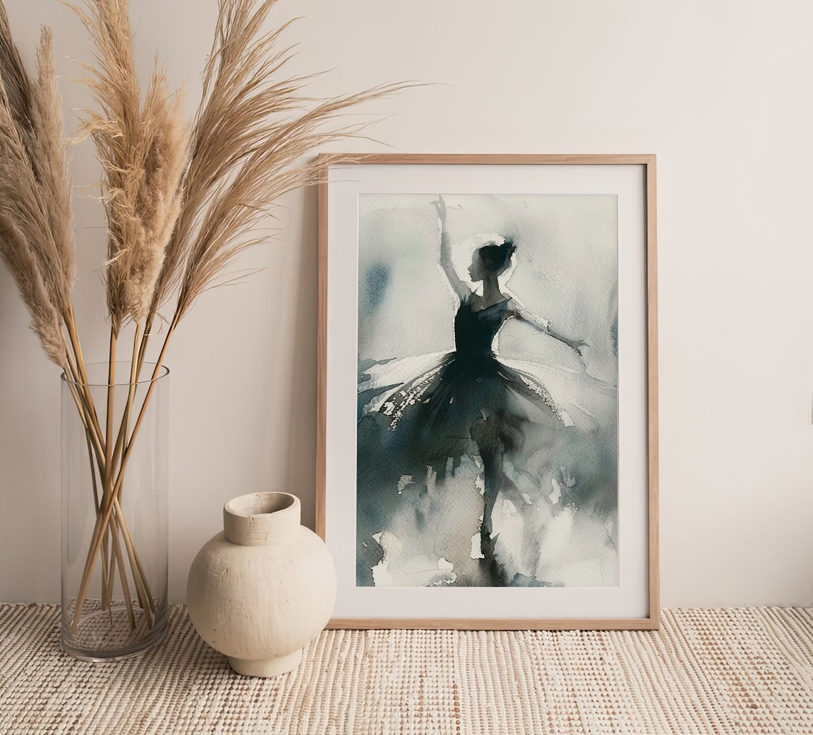 Ballerina Watercolor Art Print, Dance Study - Image 3