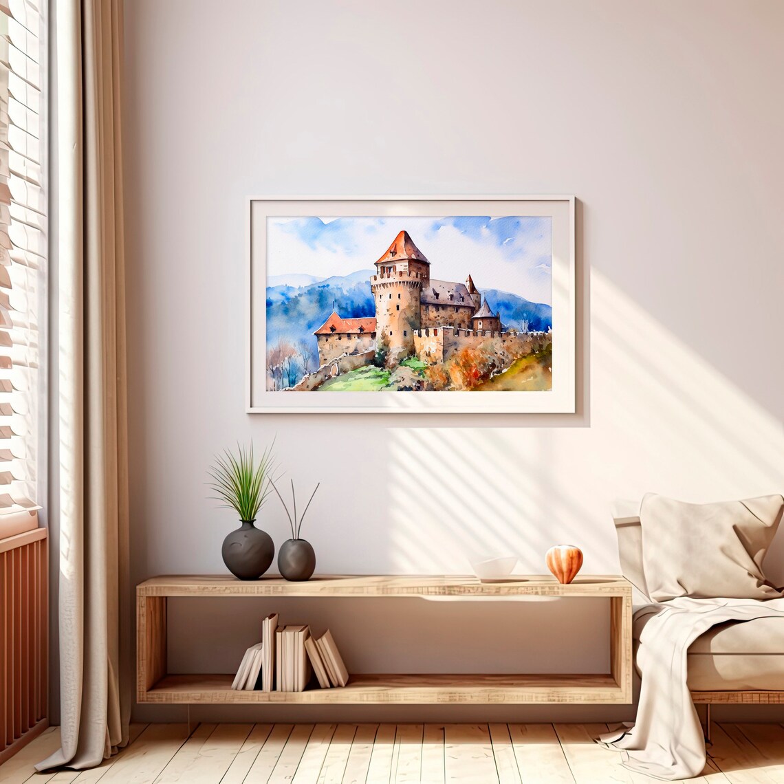 Castle of Kaysersberg France Stone Fortress Watercolor Poster - Image 3