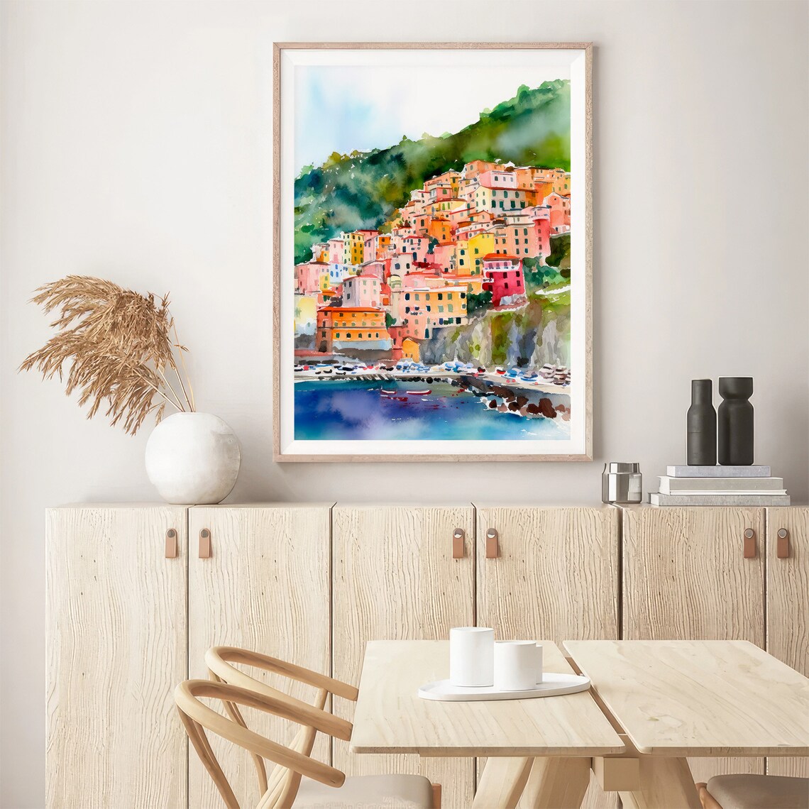 Positano Watercolor Italy Landscape Art Print - Image 5