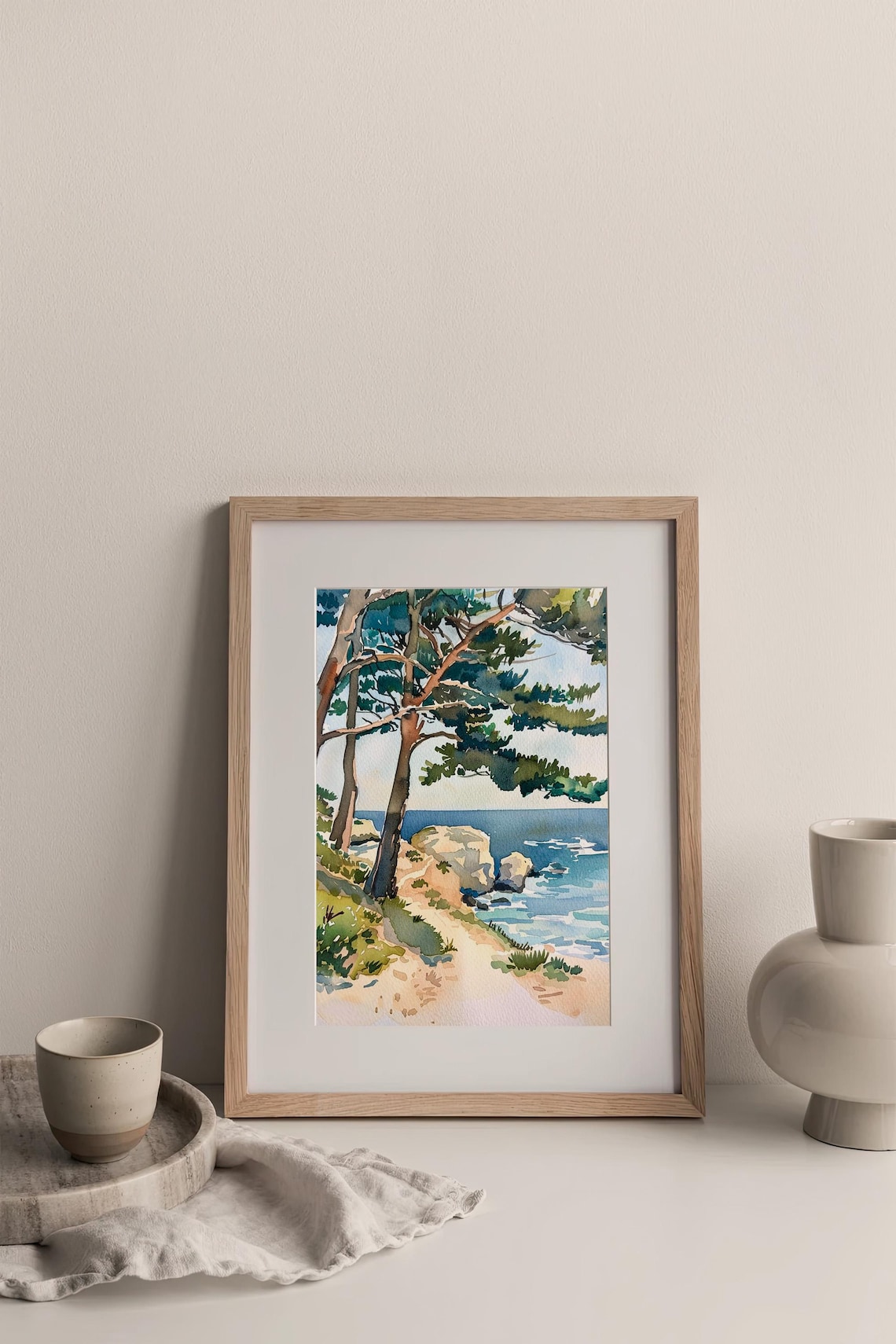 Monterey Watercolor California Landscape Art Print - Image 3