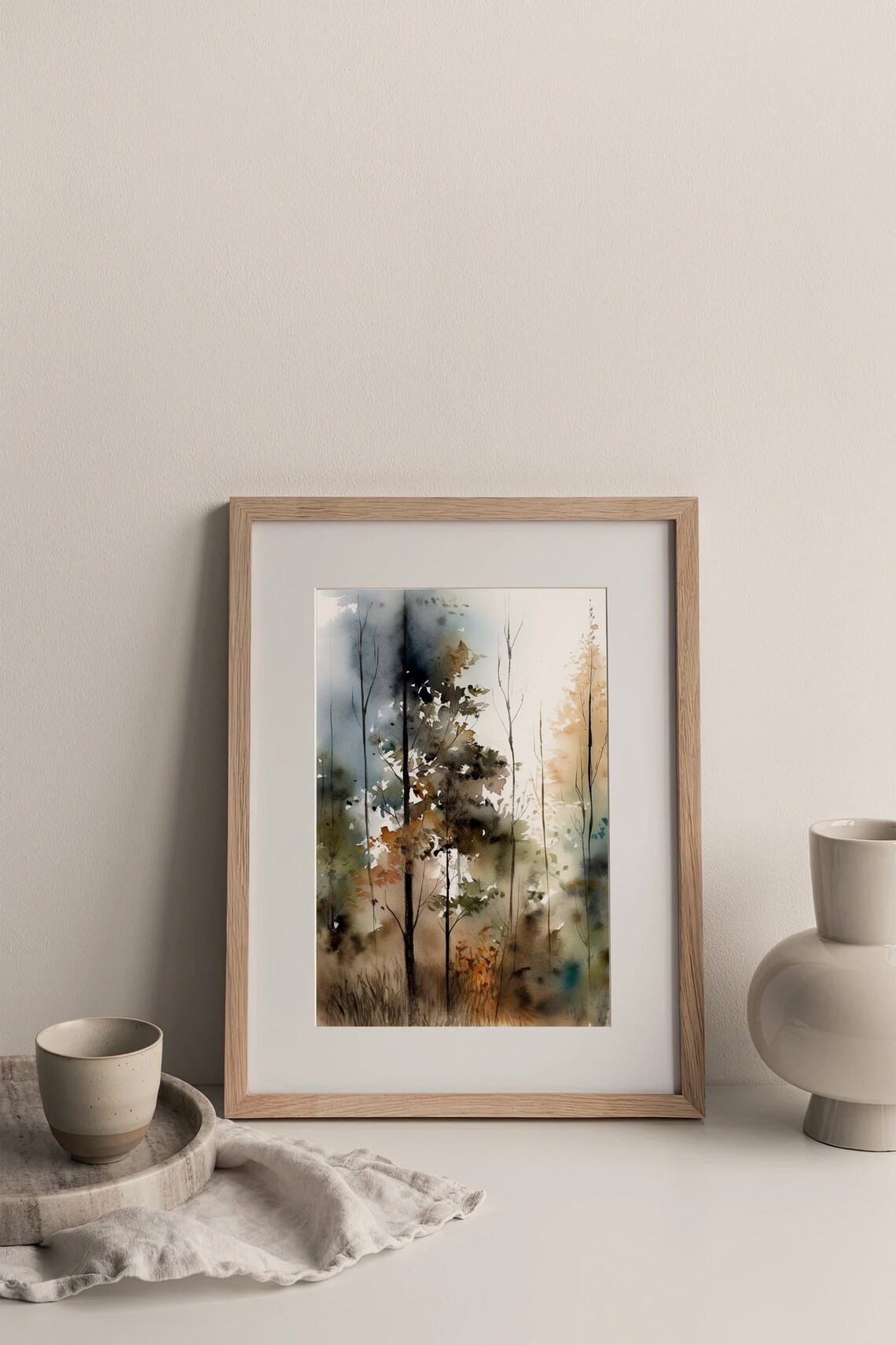 Foggy Forest Watercolor Art Print, Vermont Landscape - Image 4