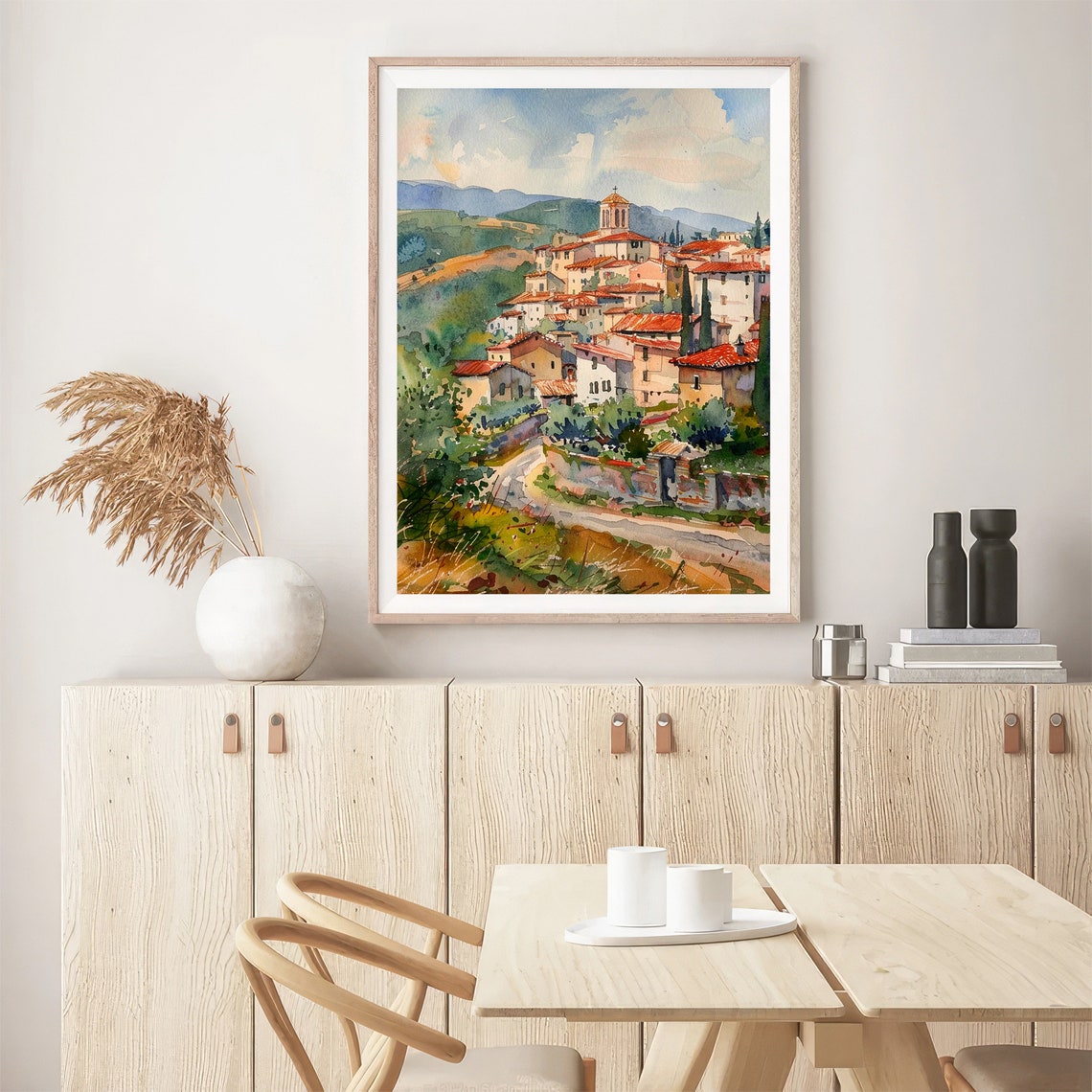 Tuscany Painting Vineyards Countryside Art Print Italian Landscape Watercolor Painting Travel Art Poster By Feelingprints - Image 3