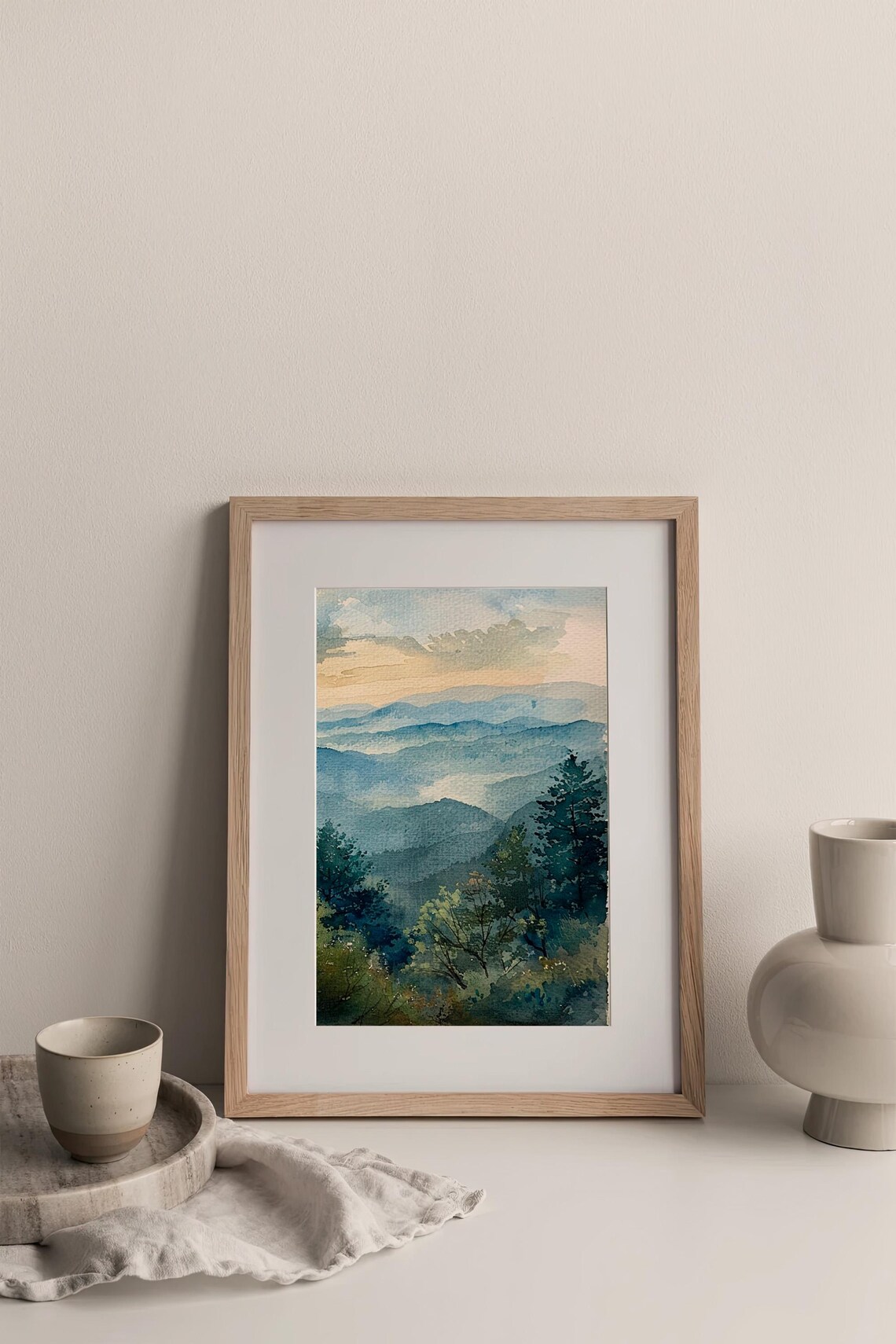 Blue Ridge Watercolor Art Print, North Carolina Mountains - Image 3