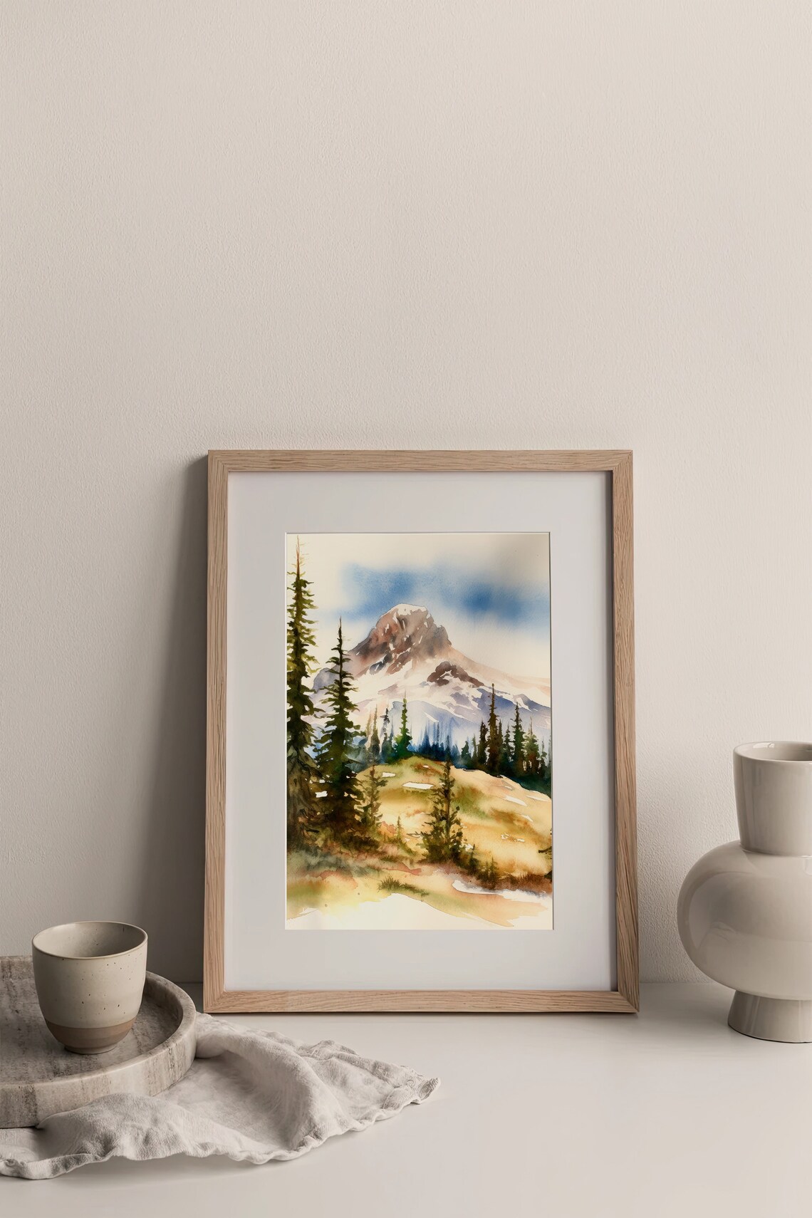 Mount Rainier Watercolor Painting, Washington Landscape - Image 4