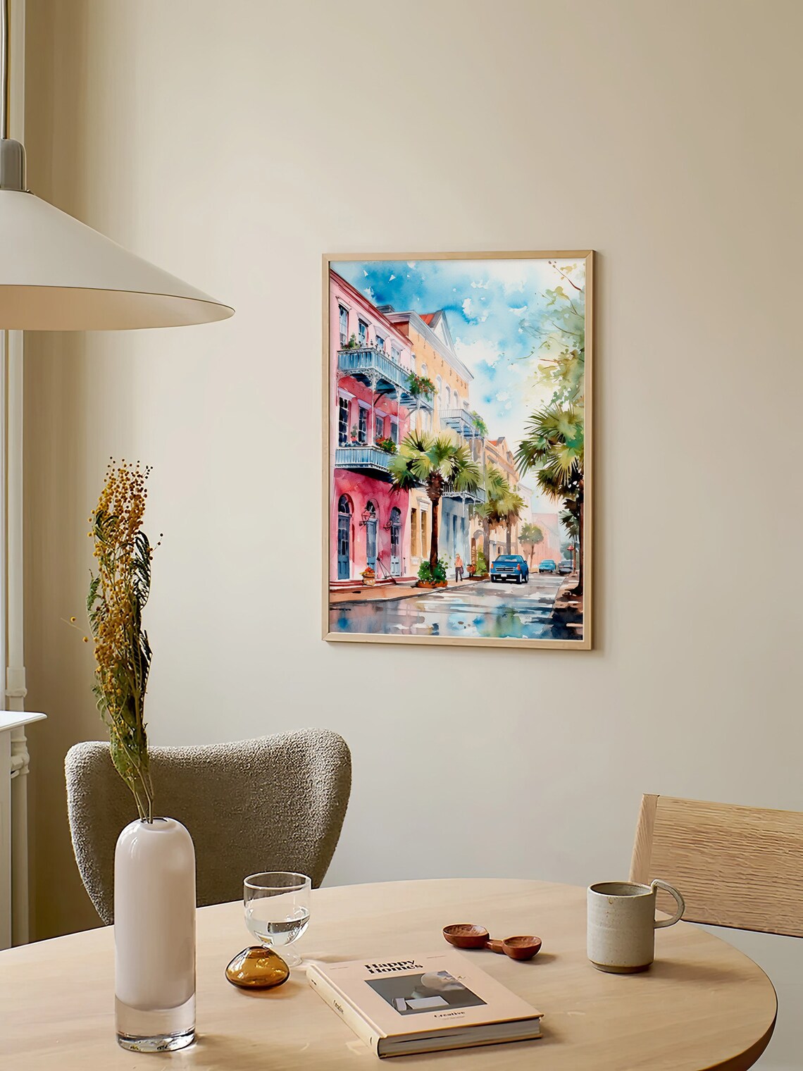 Rainbow Row Watercolor Travel Poster, Charleston - Image 3