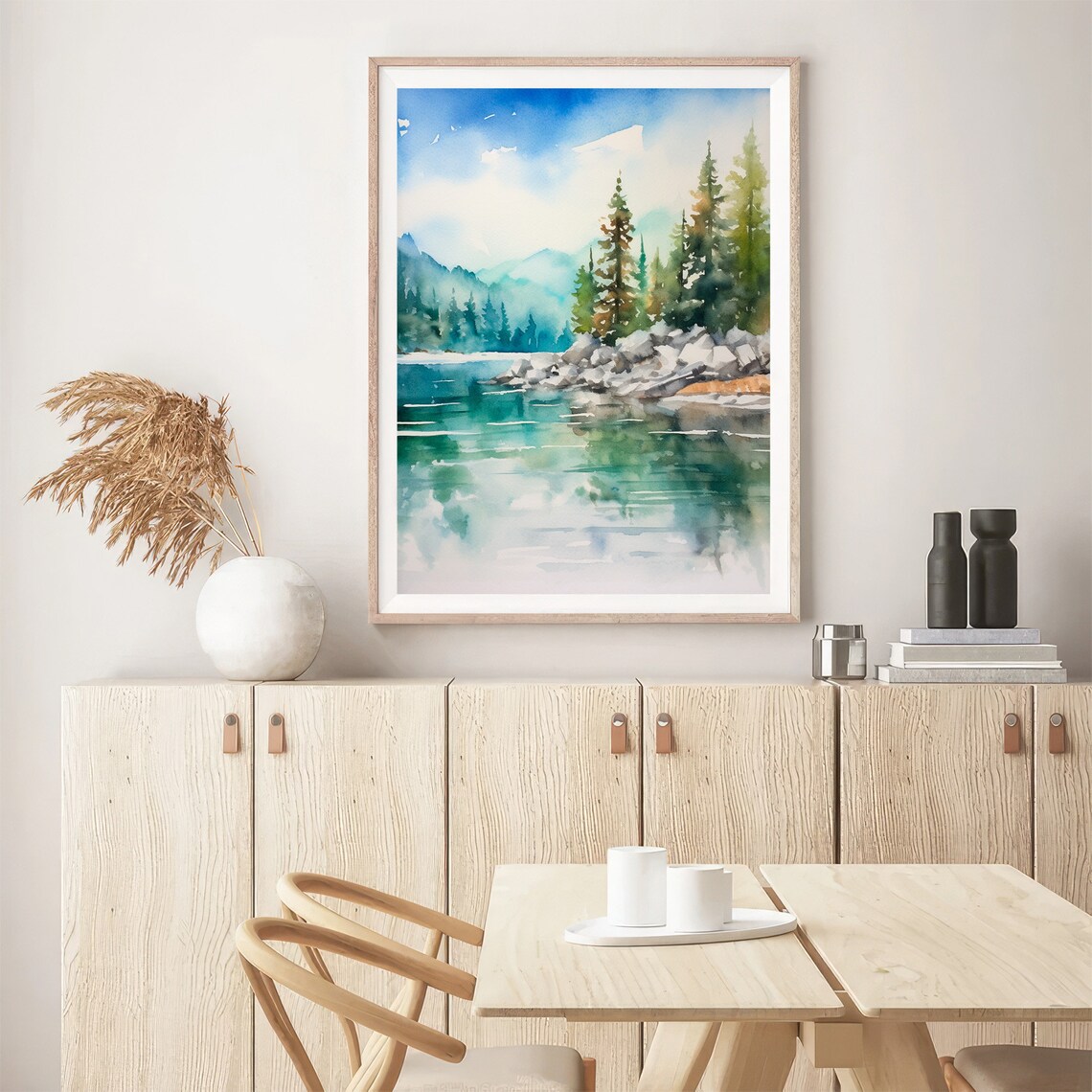 Emerald Bay Tahoe Lake Park Watercolor Art Print - Image 5
