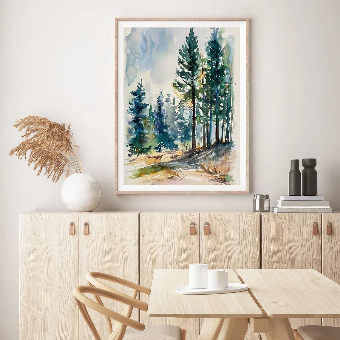 Evergreen Trees Watercolor Painting Art Print - Image 5