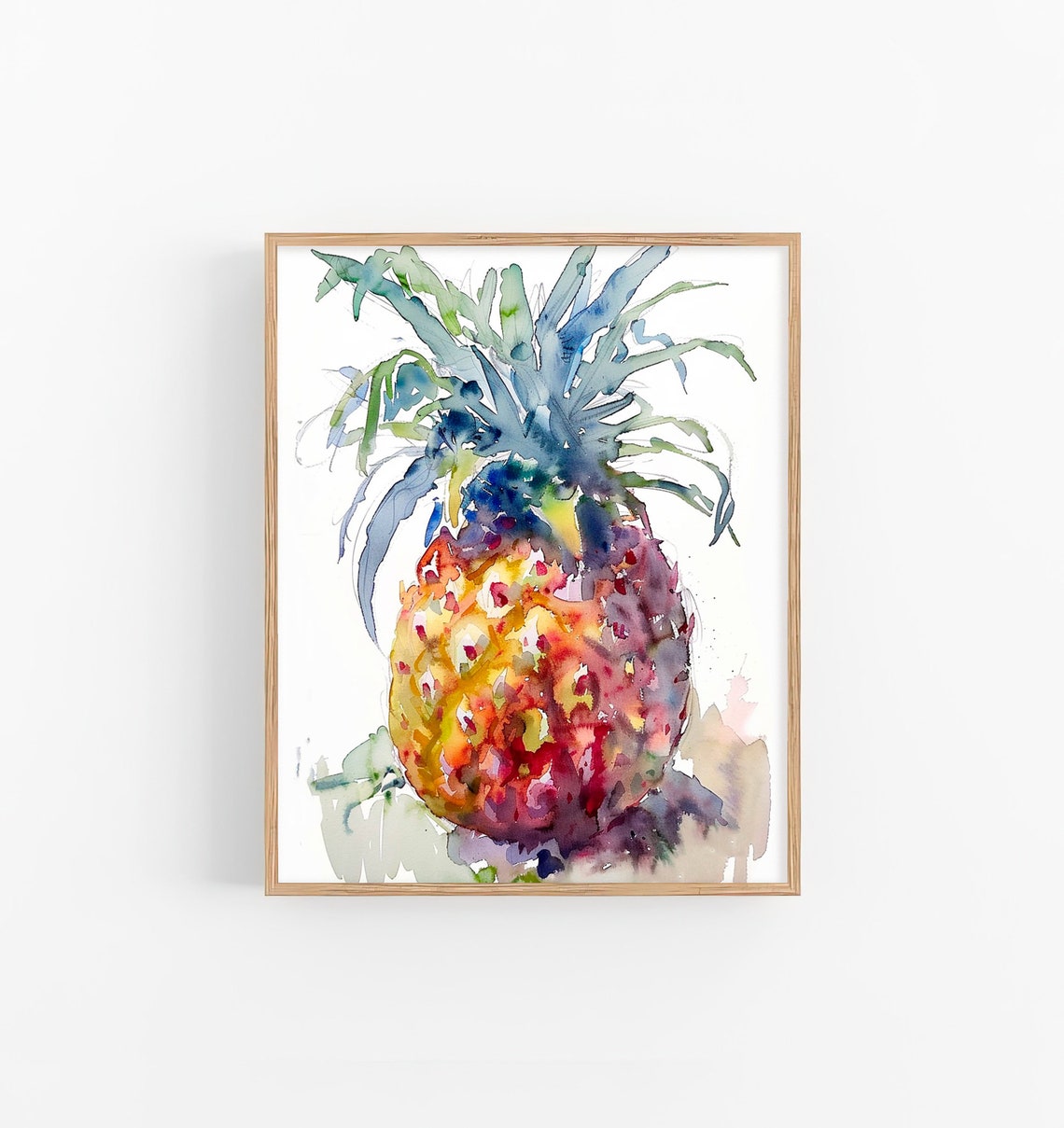 Pineapple Watercolor Painting Exotic Fruit Art Print Kitchen Wall Art Decor Print By Feelingprints