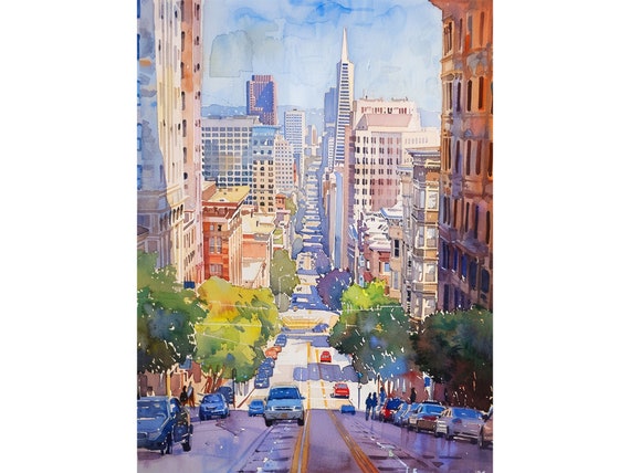 San Francisco Cityscape Watercolor Art Print