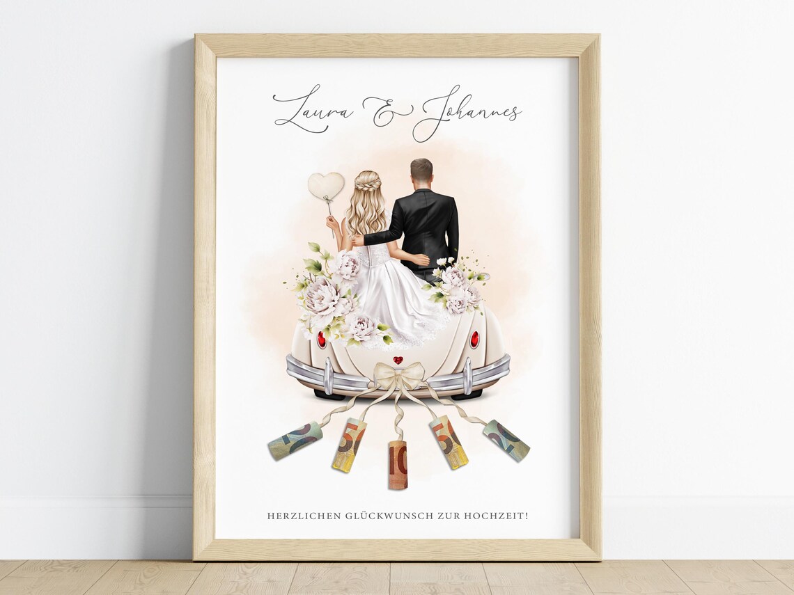 Wedding Car Gift, Personalised Money Gift