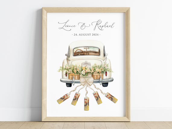 Wedding Car Money Gift For Bride And Groom