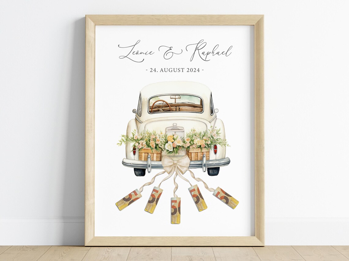 Wedding Car Money Gift For Bride And Groom