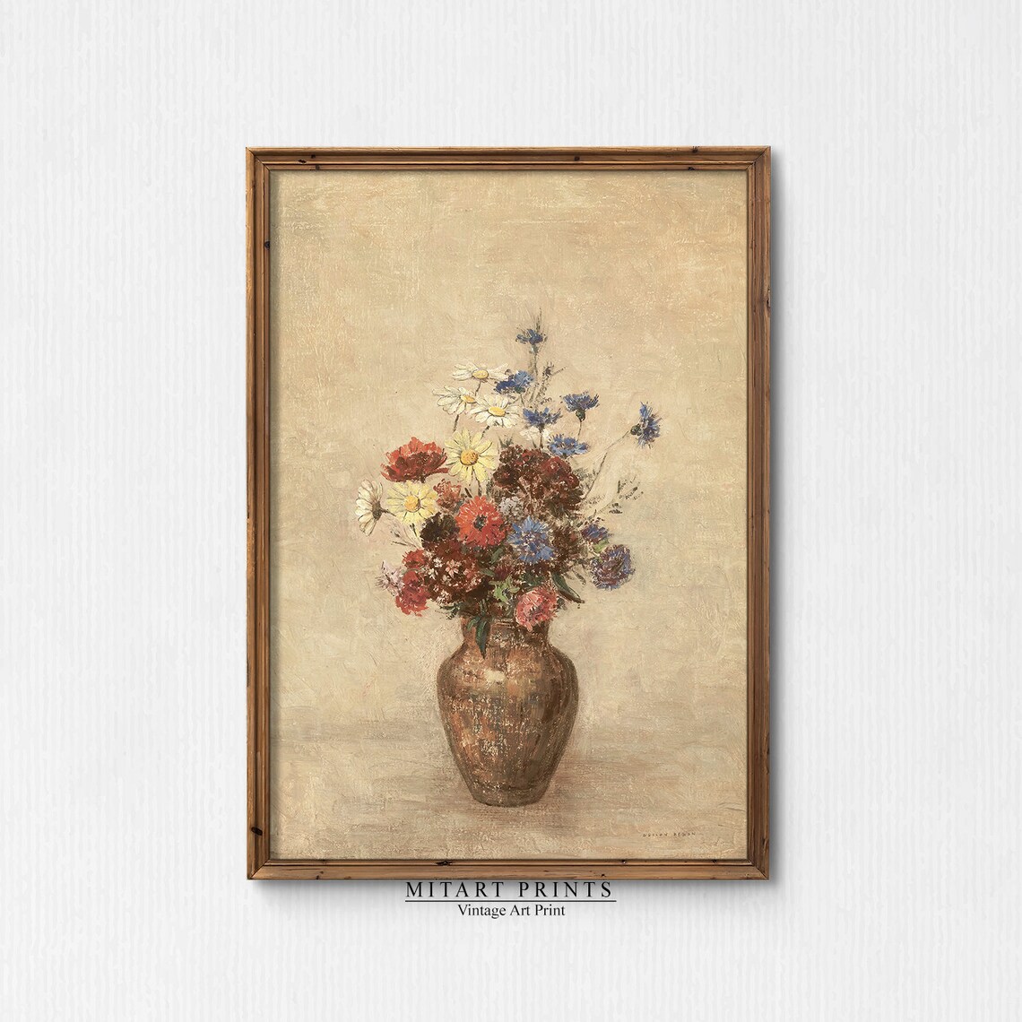 Vintage Flower Vase Still Life Art Print