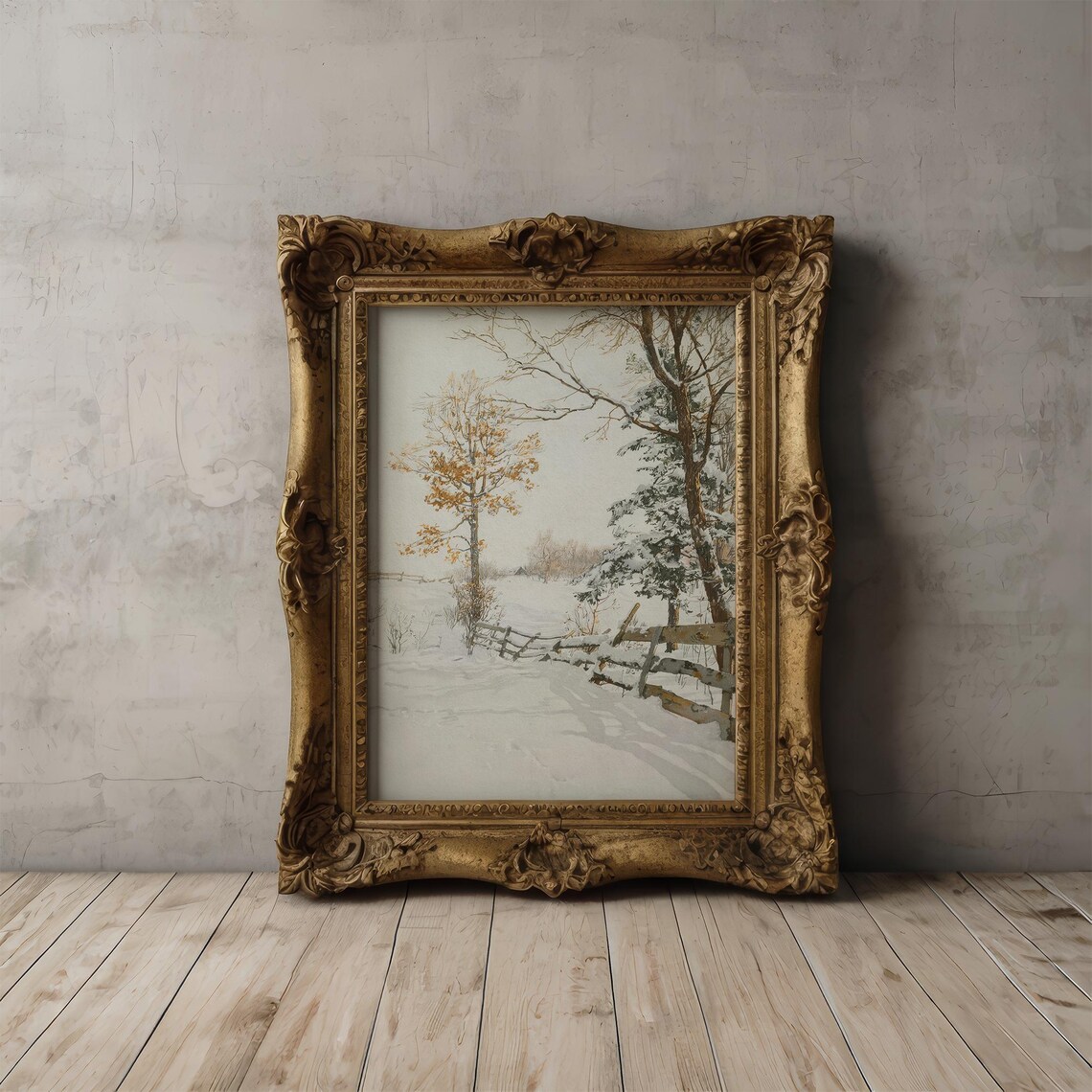 Winter Landscape Vintage Landscape Art Print - Image 2