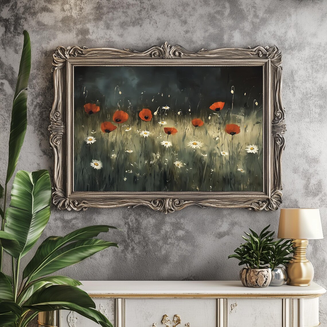 Vintage Dark Floral Botanical Art Print, Farmhouse - Image 3