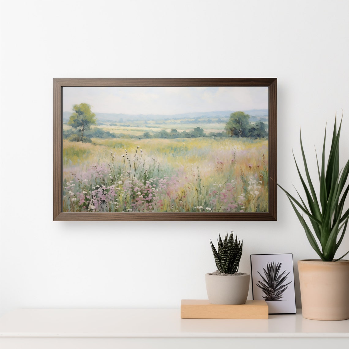 Wildflower Meadow Impressionist Valley Summer Field Pastel Art Poster - Image 3