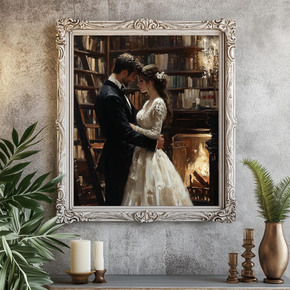 Vintage Library Scene Dark Academia Inspired Wall Art Moody Aesthetic Antique Style Home Decor For Book Lovers 363 - Image 4