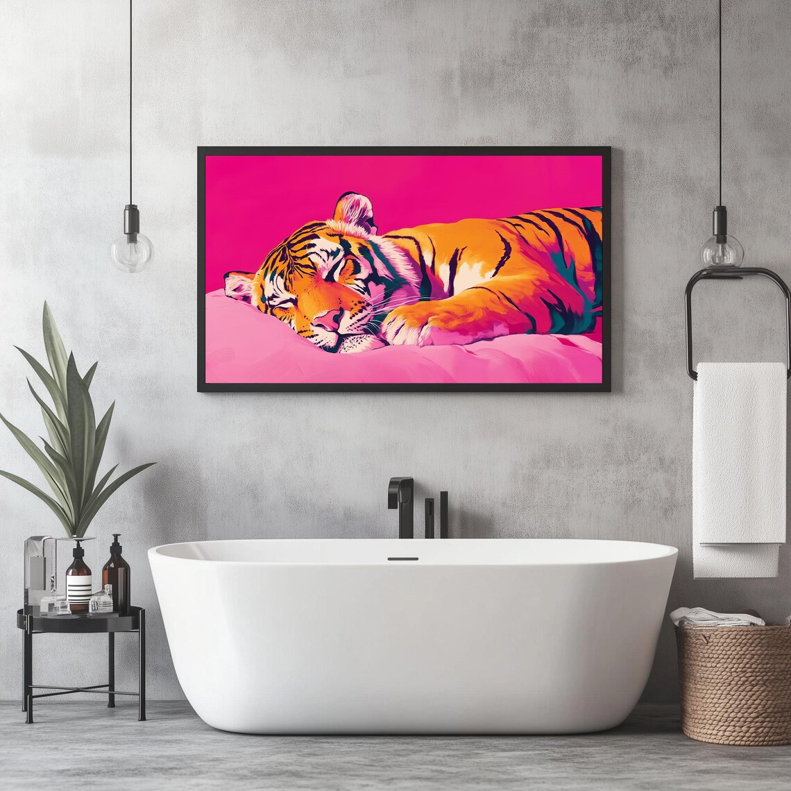 Cute Tiger, Maximalist Oil Painting Poster Print - Image 2