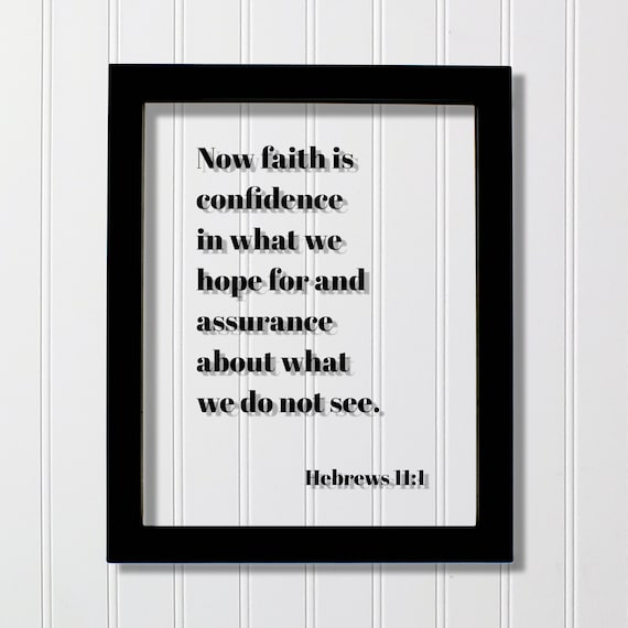 Hebrews 11:1 Bible Verse Faith Confidence Minimalist Scripture Art Poster