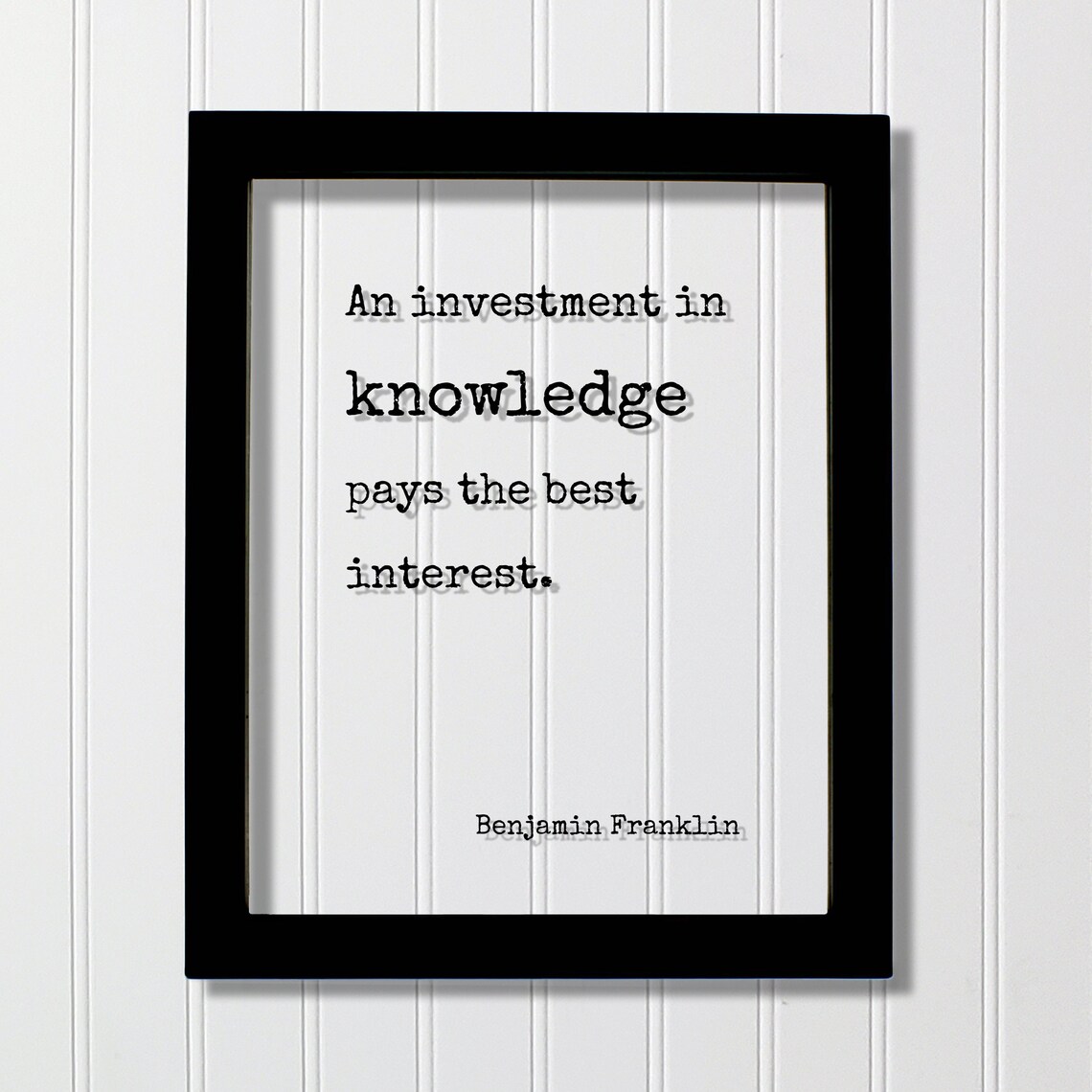 Benjamin Franklin Quote Art Print, Minimalist Decor