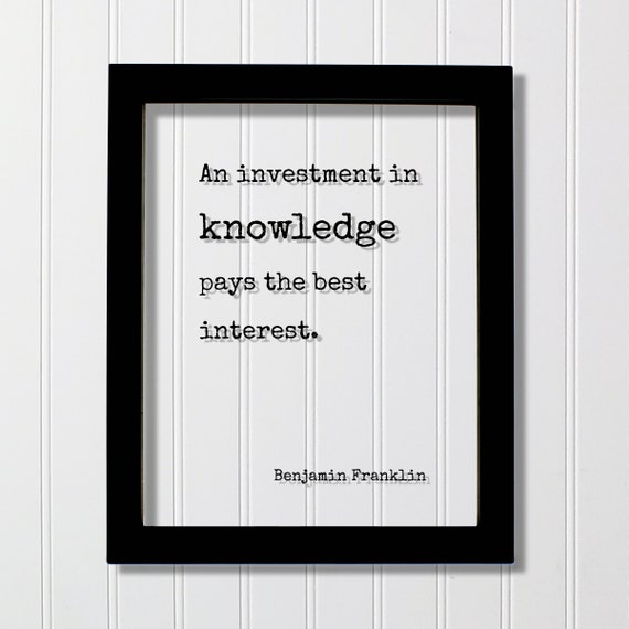 Benjamin Franklin Quote Art Print, Minimalist Decor