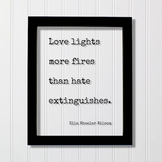Ella Wheeler Wilcox Love Lights More Fires Quote Poster For Romantics