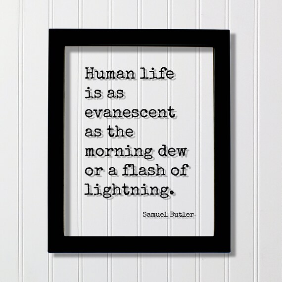 Samuel Butler Human Life Evanescent Morning Dew Floating Quote Poster