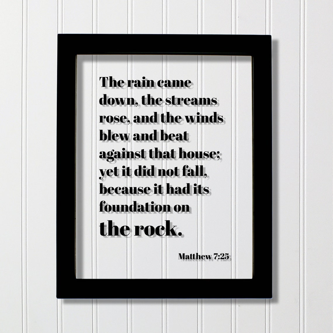 Matthew 7:25 Scripture Poster About The House Built On The Rock