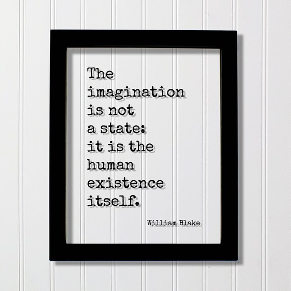 William Blake Imagination Quote Poster On Floating Glass Typography Art