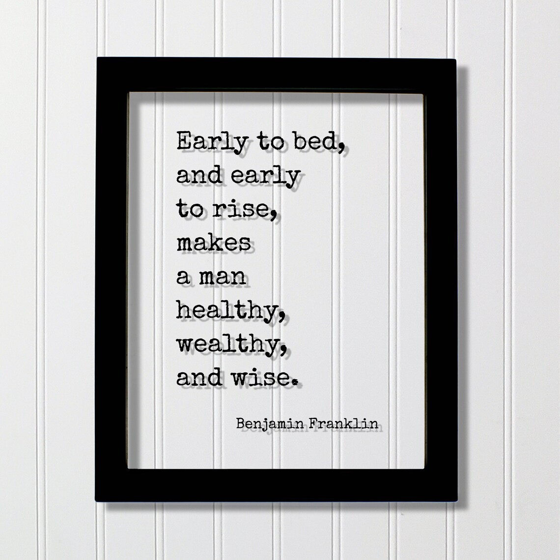 Benjamin Franklin Early To Bed Quote Wall Art Print