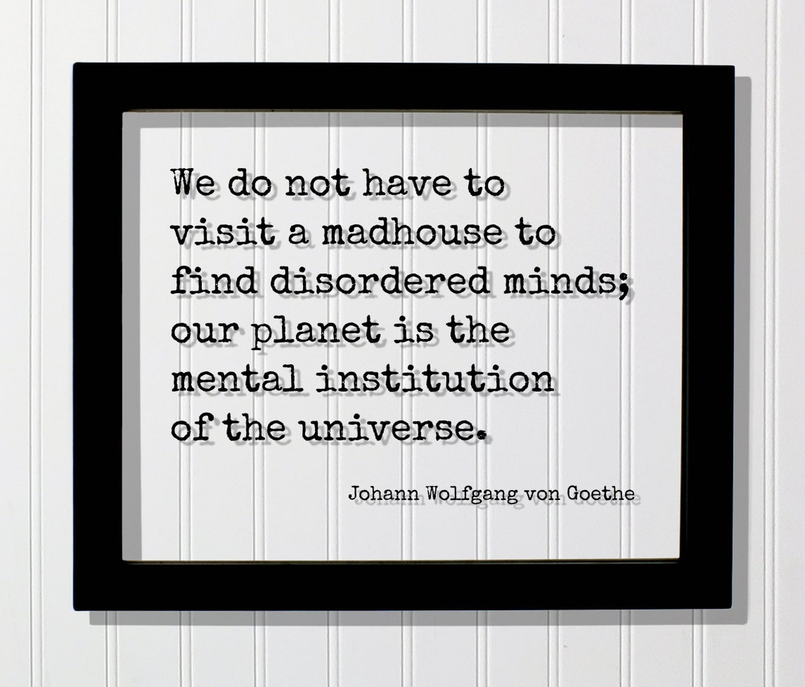 Johann Wolfgang Von Goethe Madhouse Quote Floating Philosopher Print