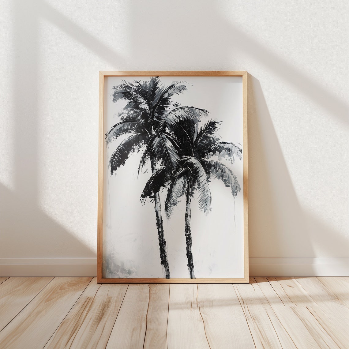 Black And White Palm Trees Minimalist Ink Tropical Poster Art