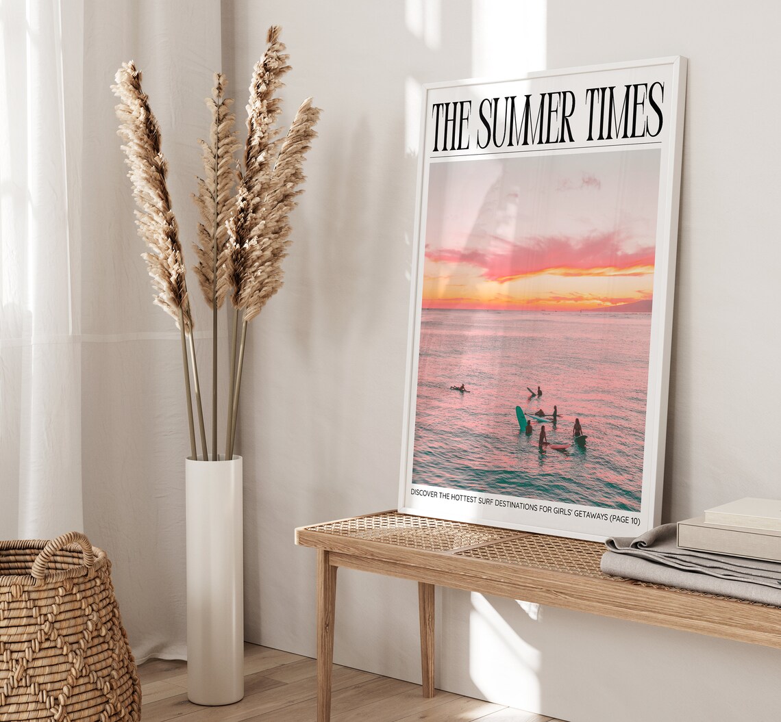 Beachy Coastal Cowgirl Retro Magazine Cover Poster - Image 3