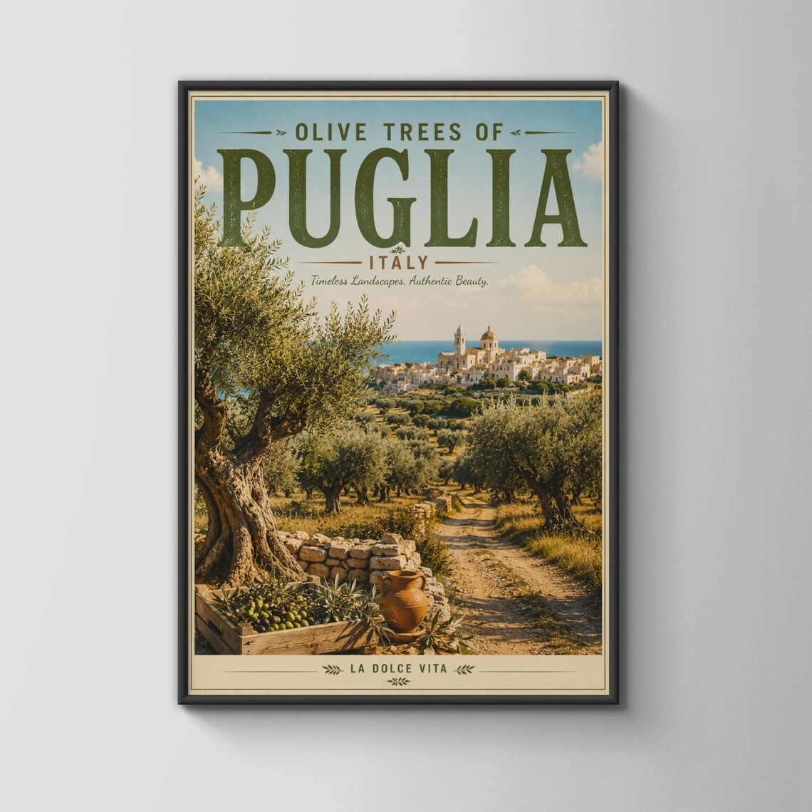 Olive Trees Of Puglia Italy Vintage Travel Poster